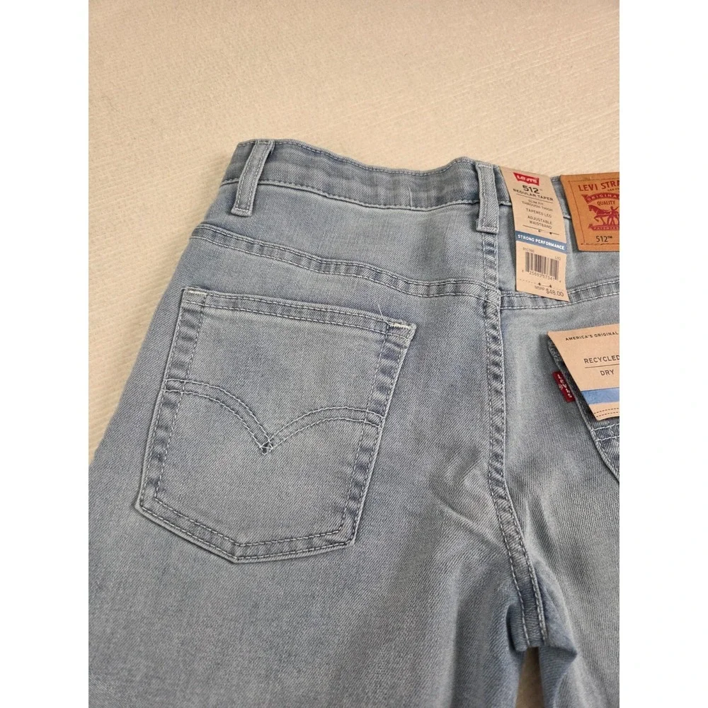 Levi's 512 Slim Taper Jeans Boys Size‎ 12 Regular Light Wash Stretch NEW